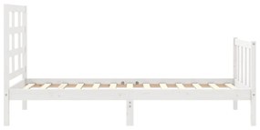 Cama sem colchão 100x200 cm madeira de pinho maciça branco