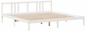 Cama com estante sem colchão 200x200 cm pinho maciço branco