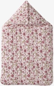 Ninho em gaze de algodão estampado rosa