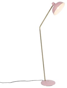 Candeeiro de pé retro rosa com bronze - Milou Retro