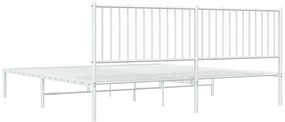 Estrutura de cama com cabeceira 200x200 cm metal branco