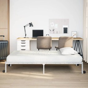 Estrutura de cama sem colchão Dobrável 100x190 cm aço branco