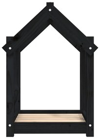 Cama para cães 61x50x70 cm madeira de pinho preto