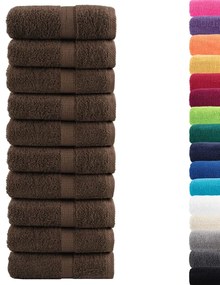 Toalhas de mãos premium SOLUND 10pcs 30x30cm 600 g/m2 castanho