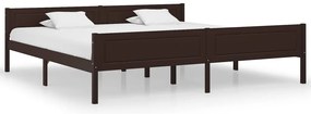 Estrutura de cama 200x200 cm pinho maciço castanho-escuro