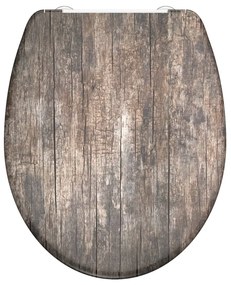 435103 SCHÜTTE Assento de sanita c/ fecho suave OLD WOOD duroplast estampado