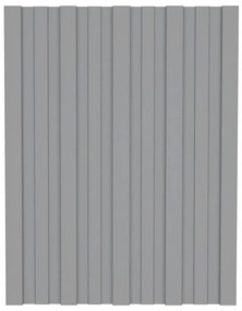 Painéis de telhado 36 pcs 60x45 cm aço galvanizado cinzento