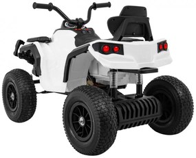 Moto 4 elétrica para crianças 12V ATV AIR, Rodas de AR, assento couro ecológico Branca