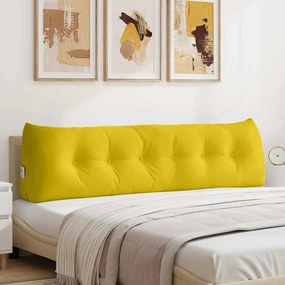vidaXL Travesseiro para Costas Amarelo 180 x 24 x 50 cm Veludo