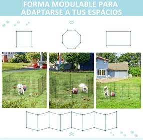 PawHut Parque para Cães 8 Painéis 61x61cm Dobráveis Gaiola Metálica pa