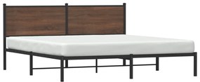 Estrutura cama sem colchão 160x200 cm metal carvalho castanho