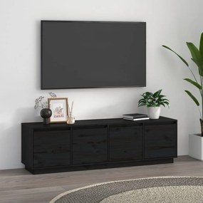 vidaXL Móvel de TV 156x37x45 cm madeira de pinho maciça preto