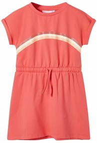 Vestido de criança com cordão cor coral 116