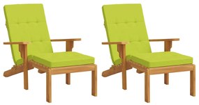 Almofadões cadeira terraço 2 pcs tecido oxford verde brilhante