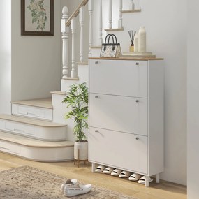 Sapateira, Armário para Calçado, 80 x 23,5 x 121 cm, Capacidade para 24 Pares, Branco