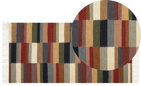 Tapete Kilim em lã multicolor 80 x 150 cm MUSALER Beliani