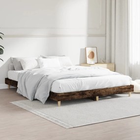 Estrutura de cama 135x190 cm derivados madeira carvalho fumado