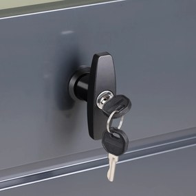 Caixa para arrumação exterior 120 x 62 x 63 cm 385 l em metal com fechadura antracite