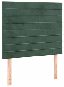 Estrutura de cama c/ cabeceira 80x200 cm veludo verde-escuro