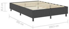 Cama boxspring 160x200 cm tecido cinzento