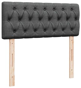 Cama otomana com colchão&amp;LEDs 120x200 cm tecido cinzento escuro