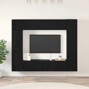 vidaXL Conjunto de móvel de TV 8 pcs Carvalho Preto 80 x 30 x 30.5 cm