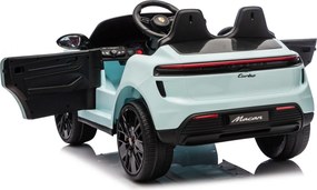 Carro elétrico para Crianças 2 a 6 anos 12V 4x4 Porsche Macan, Rodas de espuma EVA, Controle remoto Azul