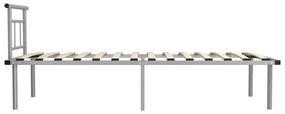 Estrutura de cama 100x200 cm metal cinzento