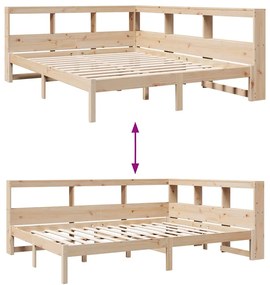 Cama com estante sem colchão 160x200 cm pinho maciço