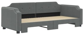 Sofá-cama com gavetão 90x200 cm tecido cinzento-escuro