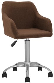 vidaXL Cadeira de jantar giratória tecido castanho
