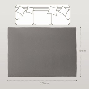 Tapete 200 x 140 cm, de pelo comprido, lavável na máquina, antiderrapante, em pele sintética, cinzento claro