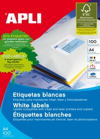 Etiquetas Autocolantes 25,4x10mm 100 Folhas Apli