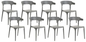 Conjunto de 8 cadeiras de jantar cinzentas GUBBIO Beliani