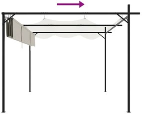 Pérgola com toldo retrátil 295x292x230 cm cor creme