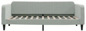Sofá-cama 90x200 cm veludo cinzento-claro