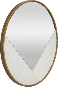 ESPELHO DE PAREDE TOLOSA Ø 80X4 CM BRANCO E DOURADO
