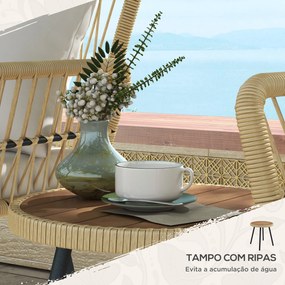 Conjunto de Mesa e Poltronas para Jardim Exterior Jogo de 3 Peças de V