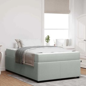 vidaXL Estrutura de cama com colchão Cinzento-claro 120 x 200 cm