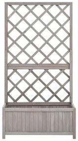 Vaso com treliça para jardim 70x30x135 cm abeto maciço cinzento