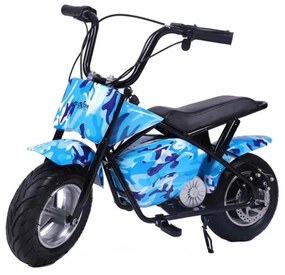 Mini moto eléctrica 300W 36V para crianças +5 anos, até 70Kg inclui 1 par de rodas Azul Militar