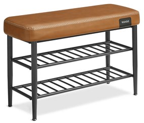 Banco de sapatos VASAGLE EKHO LSB054K01 com costura 30 x 80 x 50 cm Moderno 135 kg Capacidade de carga 135 kg Couro sintético com costura