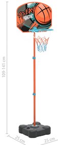 Conjunto jogo de basquetebol portátil ajustável 109-141 cm