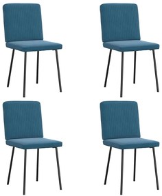 Cadeiras de jantar 4 pcs veludo azul