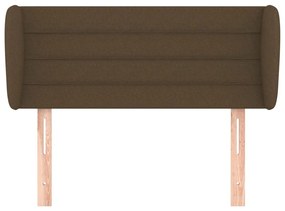 Cabeceira de cama c/ abas tecido 93x23x78/88 cm castanho-escuro