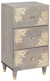 vidaXL Buffet Cinza e Ouro 40 x 33 x 75 cm Madeira de manga maciça