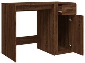 Secretária 100x49x75 cm derivados madeira cor carvalho castanho