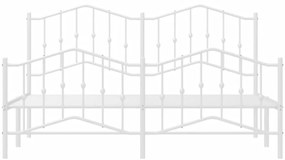 Estrutura de cama com cabeceira e pés 160x200 cm metal branco