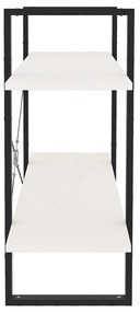 Estante com 2 prateleiras 100x30x70 cm pinho maciço branco