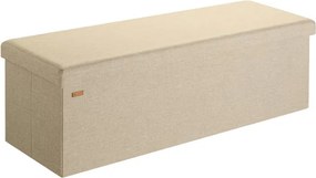 Banco dobrável em MDF com espaço de arrumação 115 x 38 x 38 cm Bege